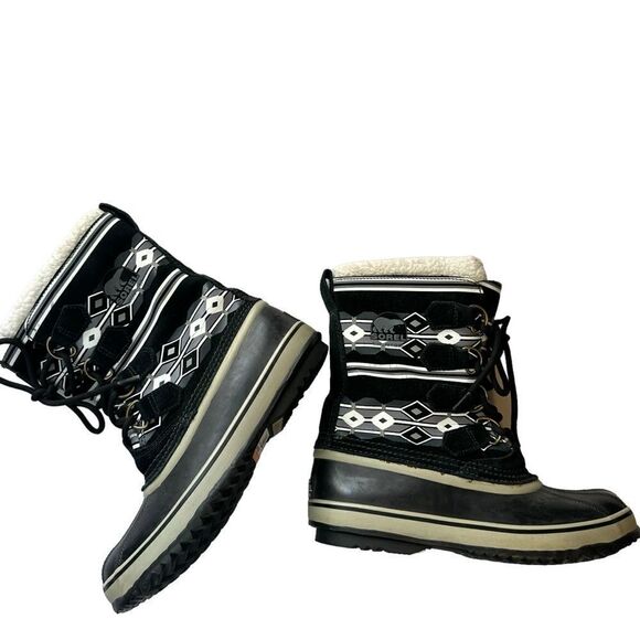 Sorel Waterproof Sherpa lined laced women’s winter duck Boots size 7 - Picture 3 of 8